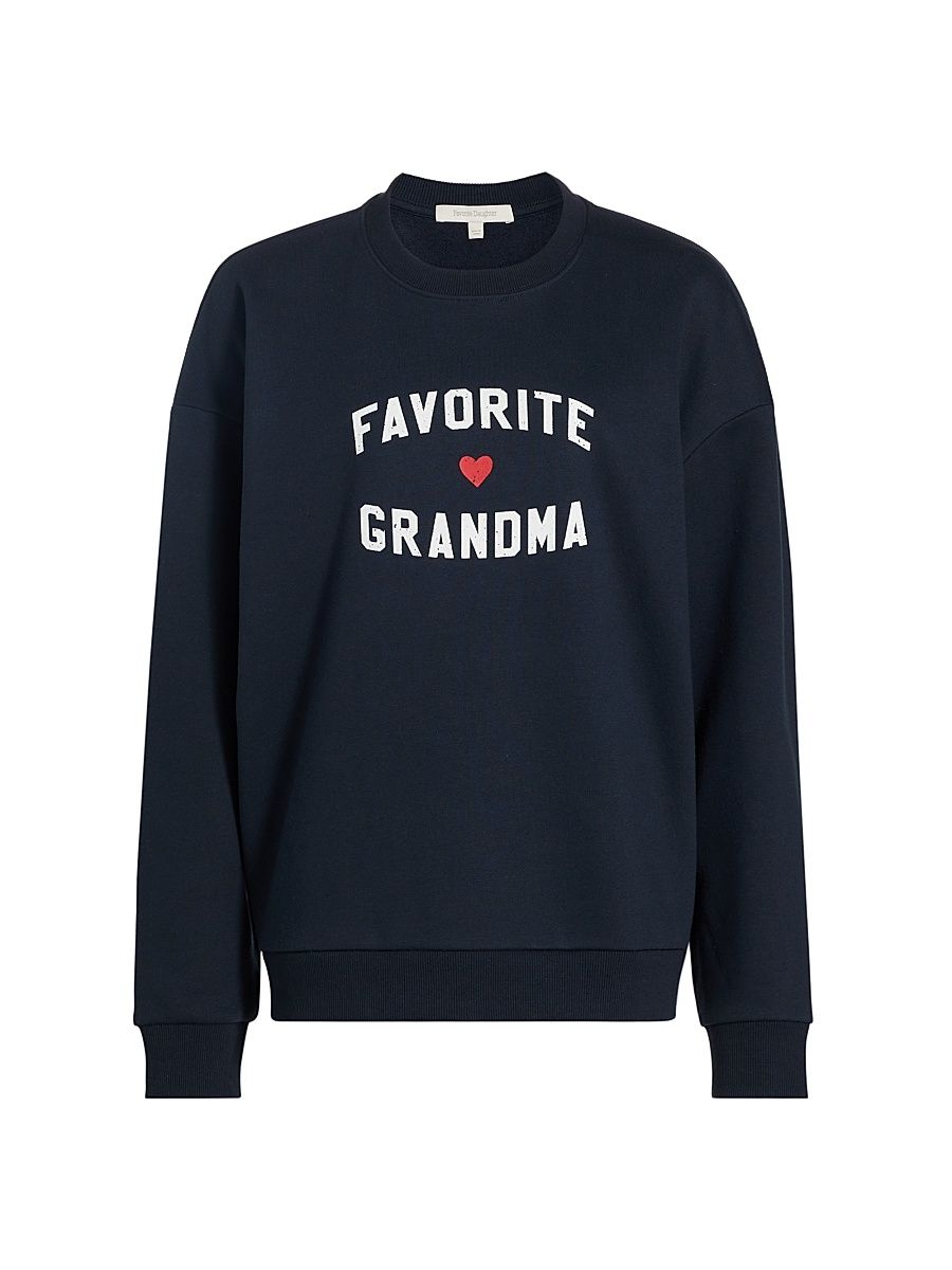 Women's Favorite Grandma Heart Logo Sweatshirt - Navy - Size XS