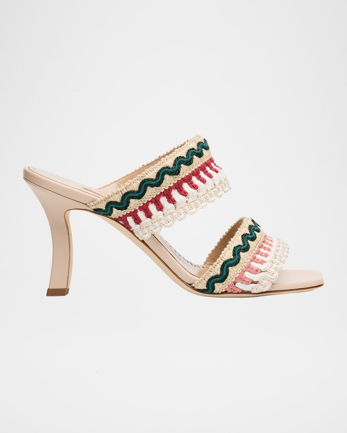 90mm Mabecomu Embroidered Mule Sandals