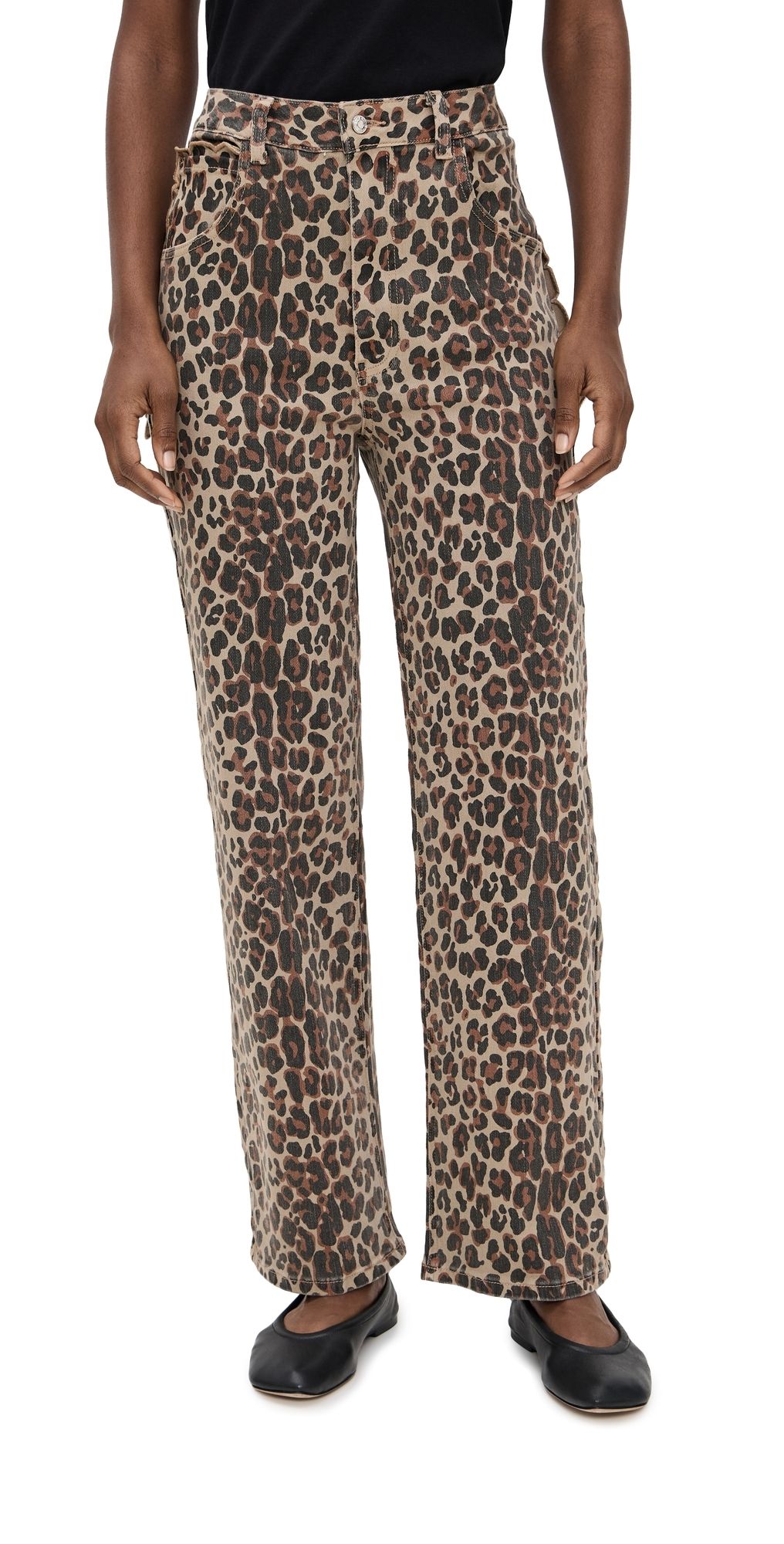 Never Fully Dressed Leopard Lucia Scallop Detail Jeans Leopard 2
