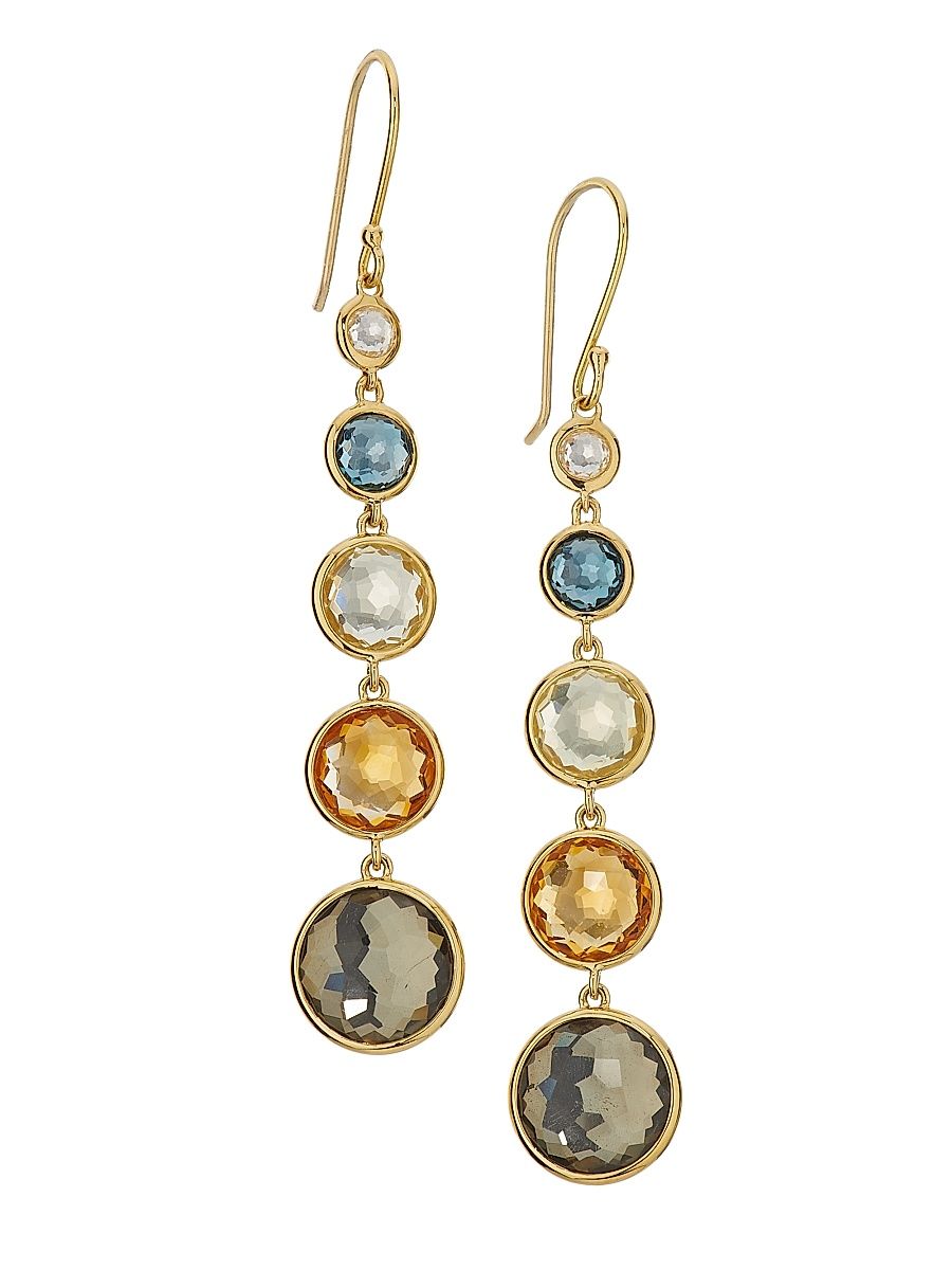 Women's Lollipop 18K Yellow Gold & Multi-Stone Drop Earrings - Arno
