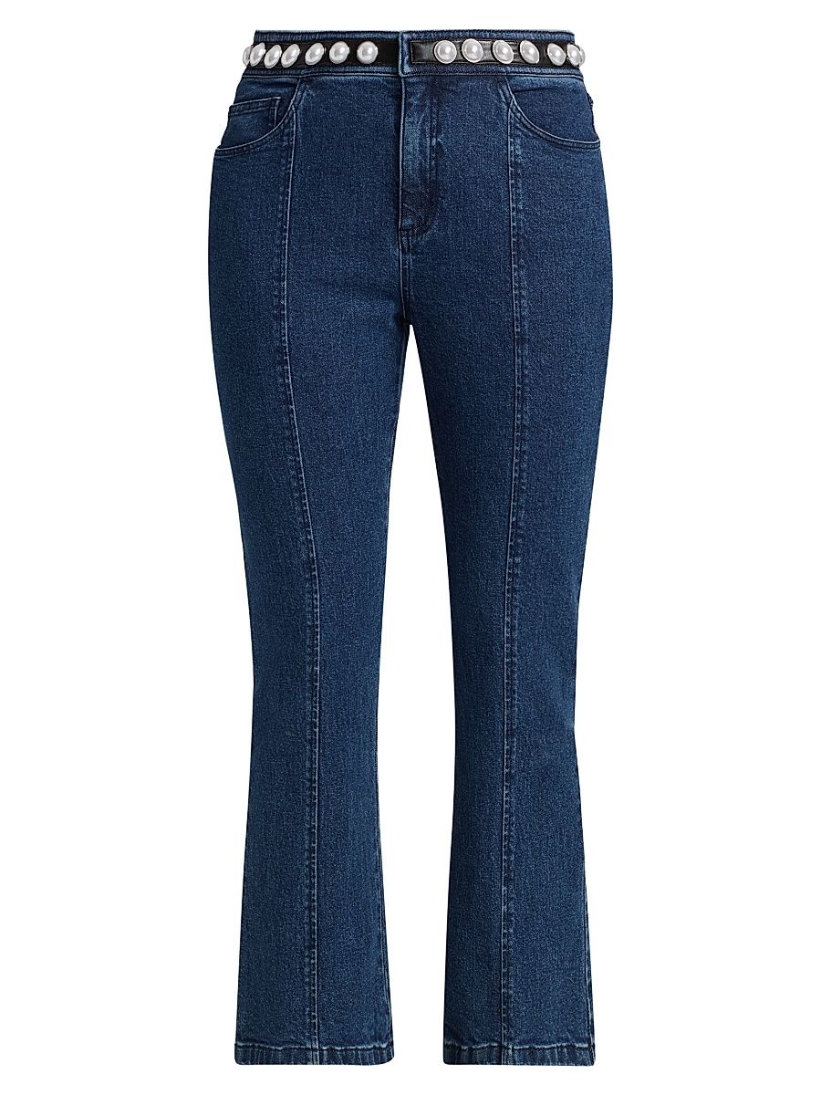 Women's Shannon Pearl-Embellished Jeans - Oceane - Size 12