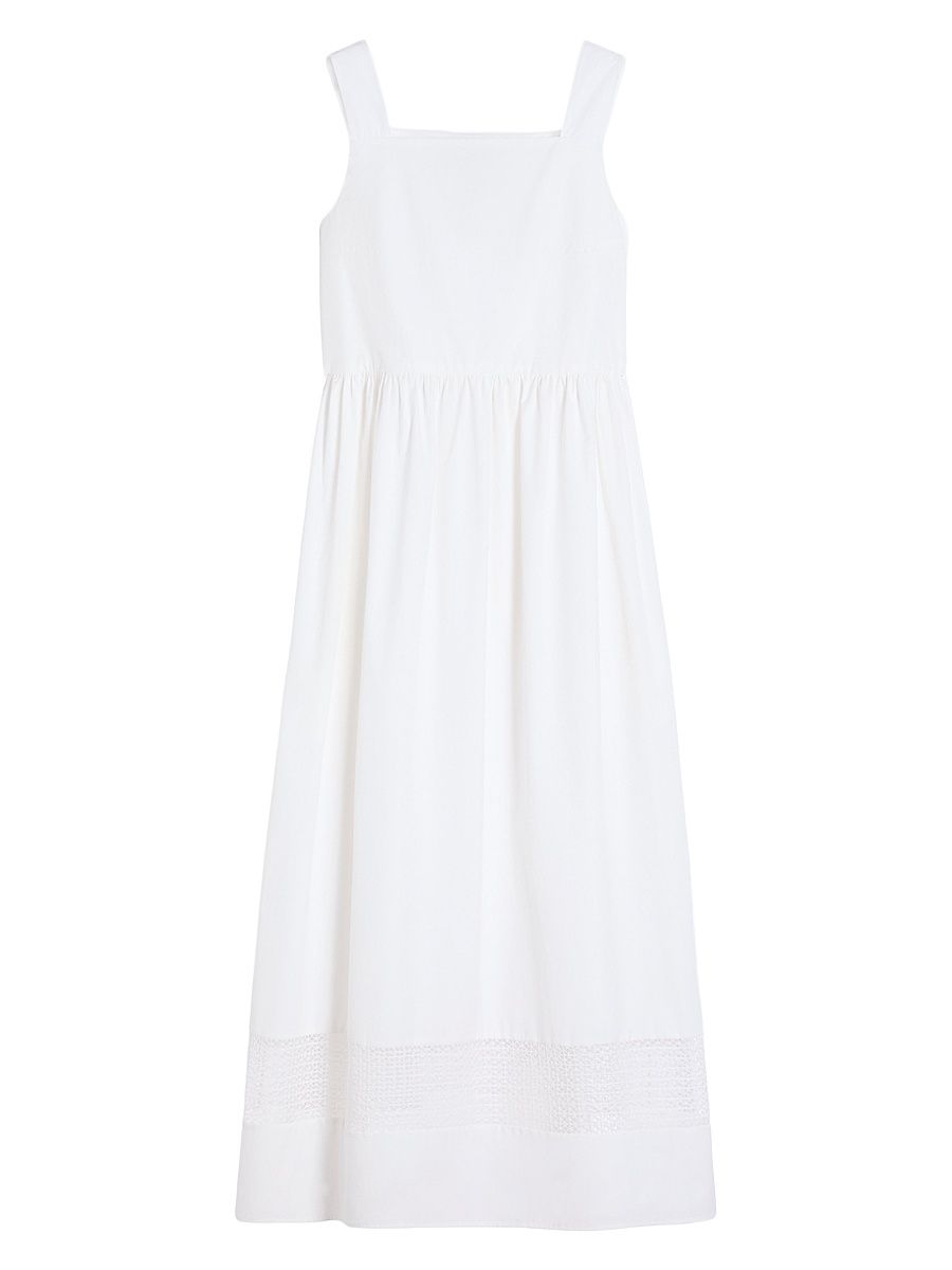 Women's Cotton Poplin Sleeveless Dress - White - Size 16