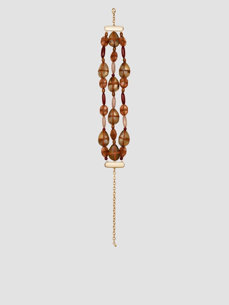 Cult Gaia Women's Tygra Goldtone & Resin Beaded Choker Necklace - Brown