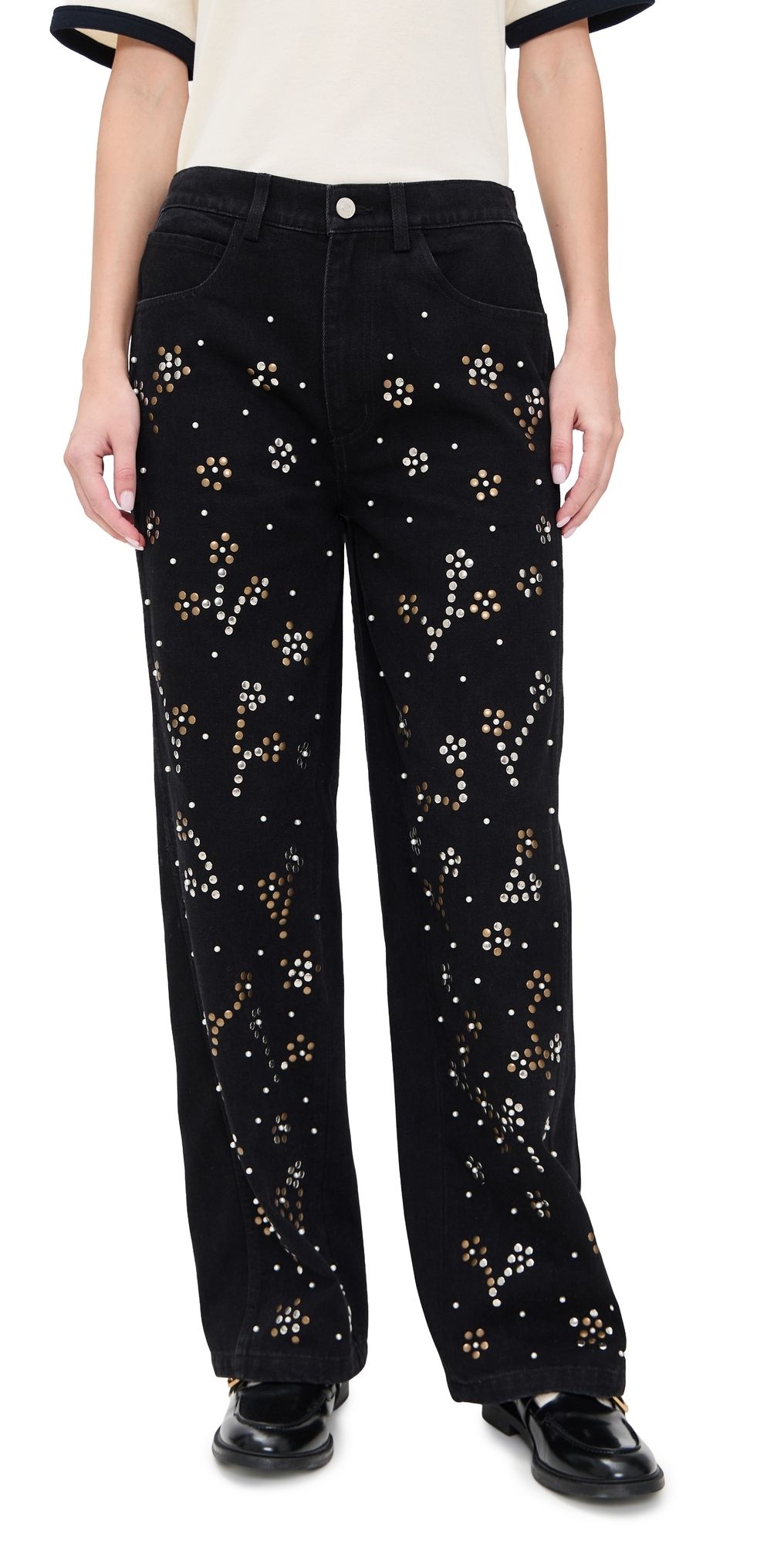 Sea Etta Denim Studded Jeans Black 2