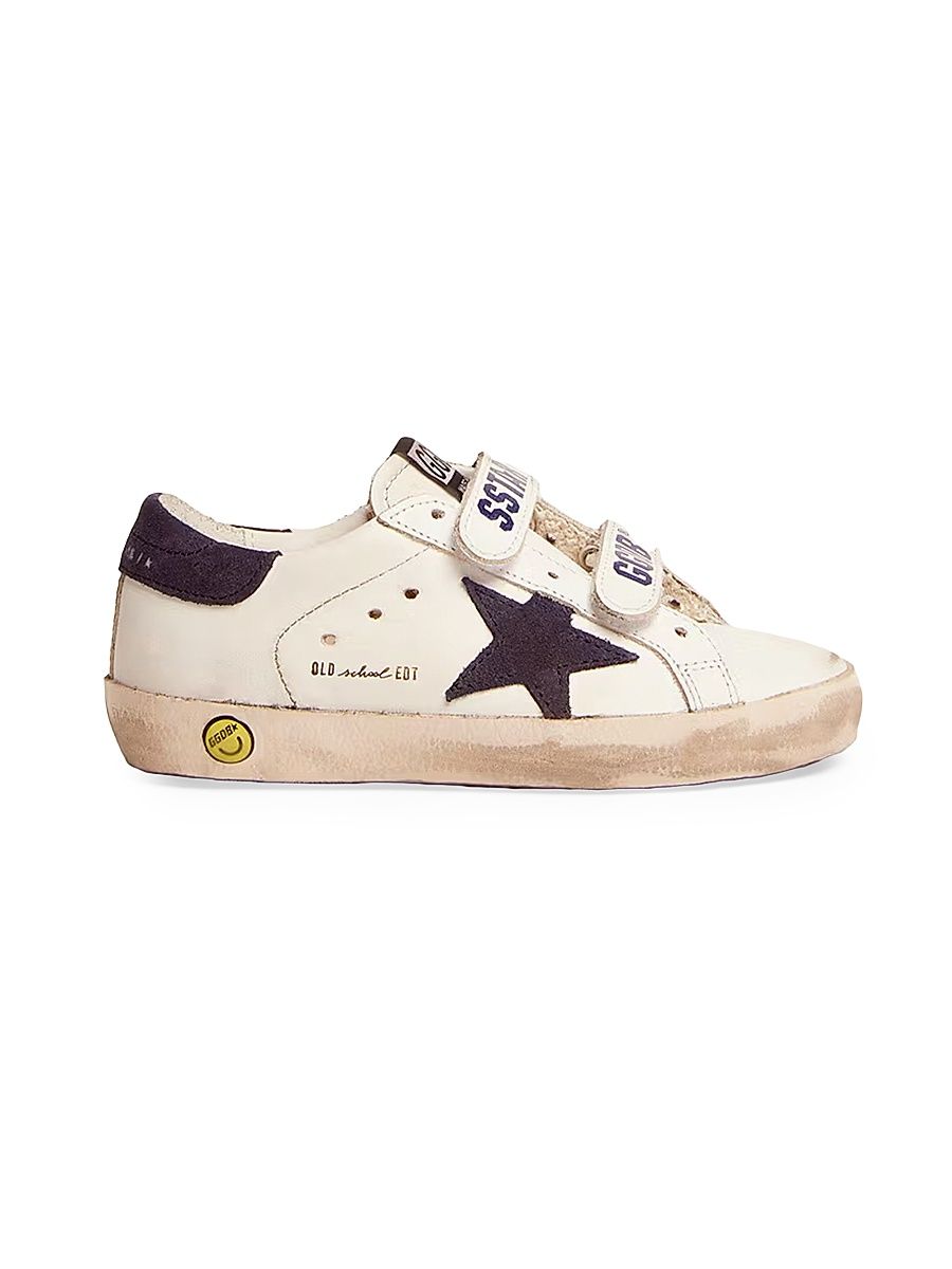 Baby's, Little Kid's & Kid's Old School Leather & Suede Sneakers - White Navy - Size 11 (Child)