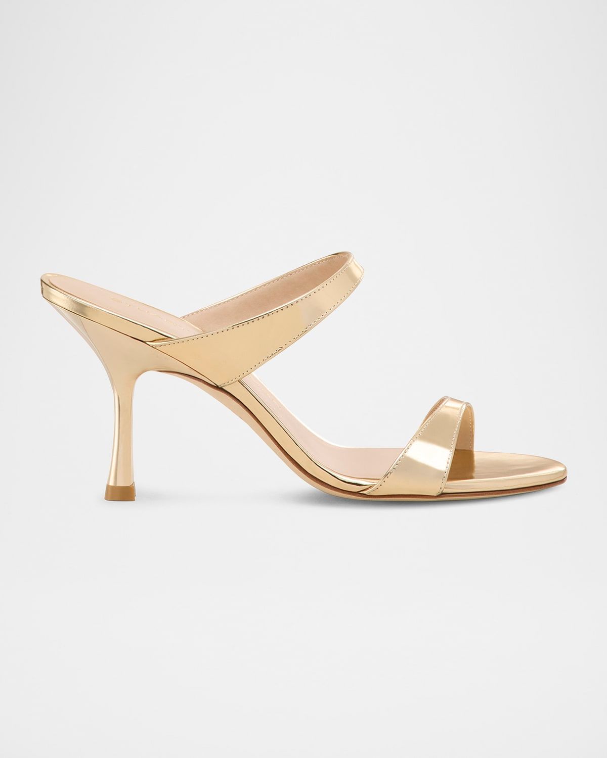 Nudist Metallic Leather Slide Sandals