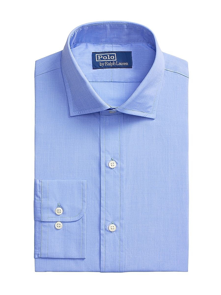 Men's Cotton Dress Shirt - Blue - Size 16