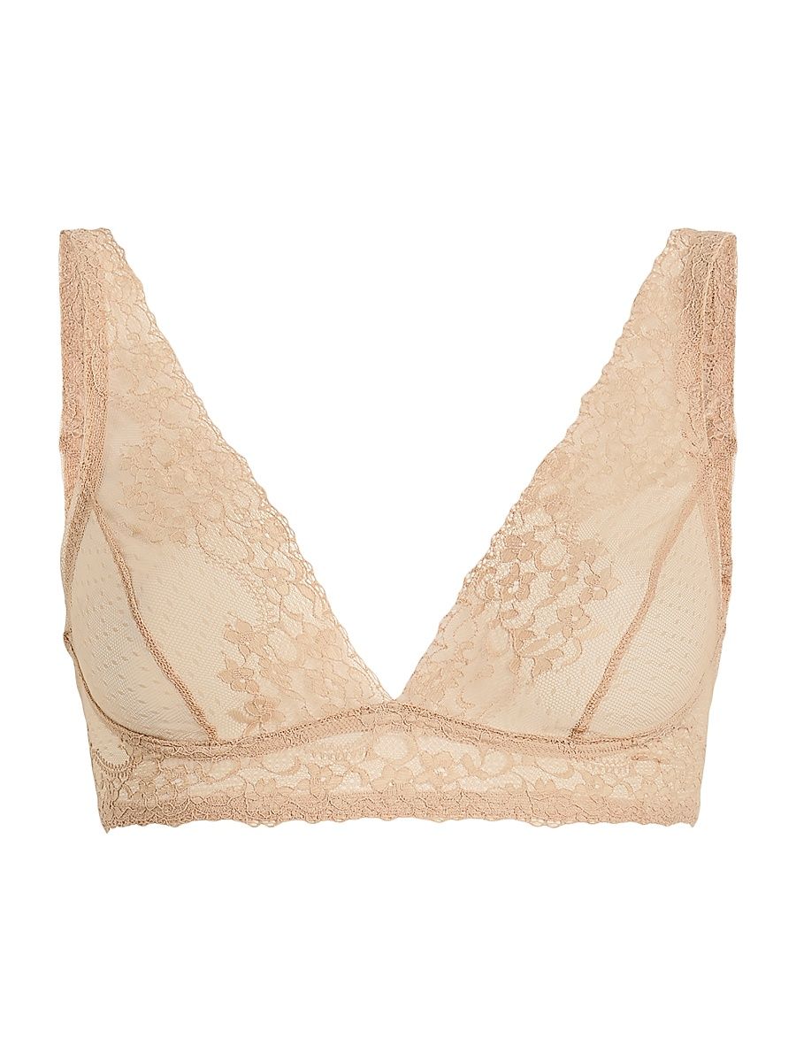 Women's Double Take Stretch Lace Bralette - Beige - Size Small