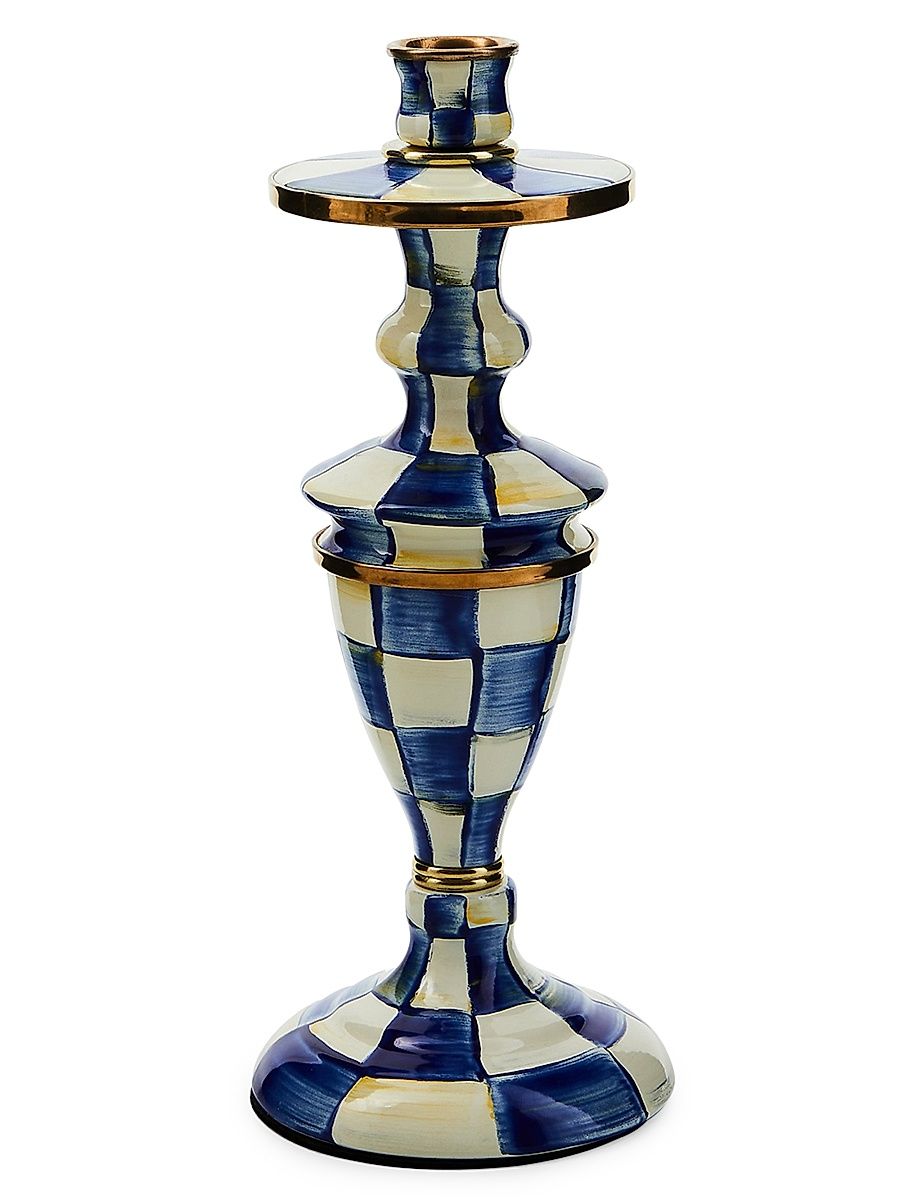 Medium Royal Check Pillar Candlestick