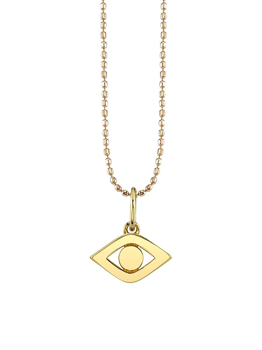 Women's 14K Yellow Gold Medium Evil Eye Pendant Necklace - Yellow Gold