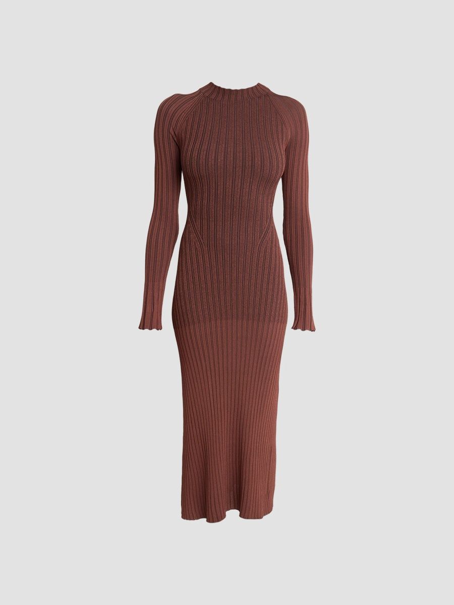 Proenza Schouler Women's Roux Ribbed Midi Dress - Copper - Size XL