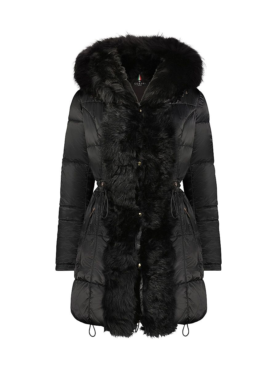 Women's Apres-Ski Jacket with Toscana Tuxedo - Black - Size Large