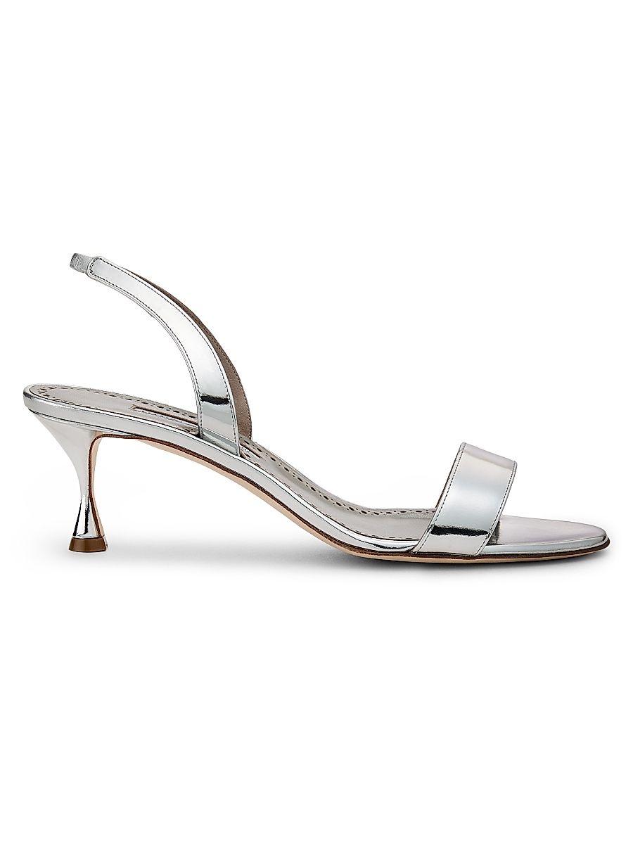 Women's Cupisan Metallic Leather Slingback Sandals - Silver - Size 11