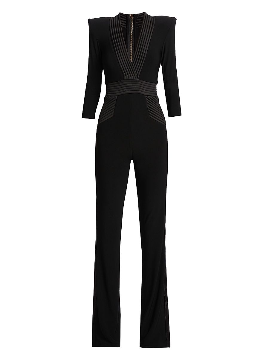 Women's Eye Of Horus Jersey Straight-Leg Jumpsuit - Black - Size 8
