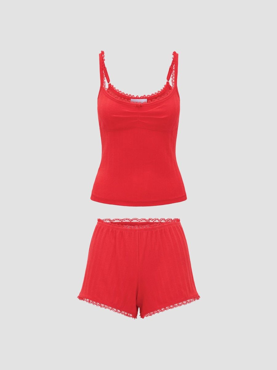 Hill House Home Women's The Sadie Pointelle Pajama Set - Candy Apple Red - Size XL