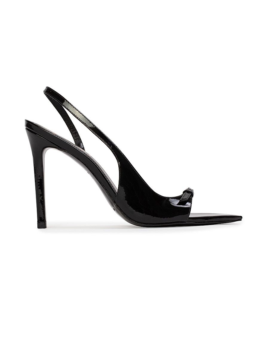 Women's Heidi 100MM Patent Slingbacks - Black Patent - Size 12