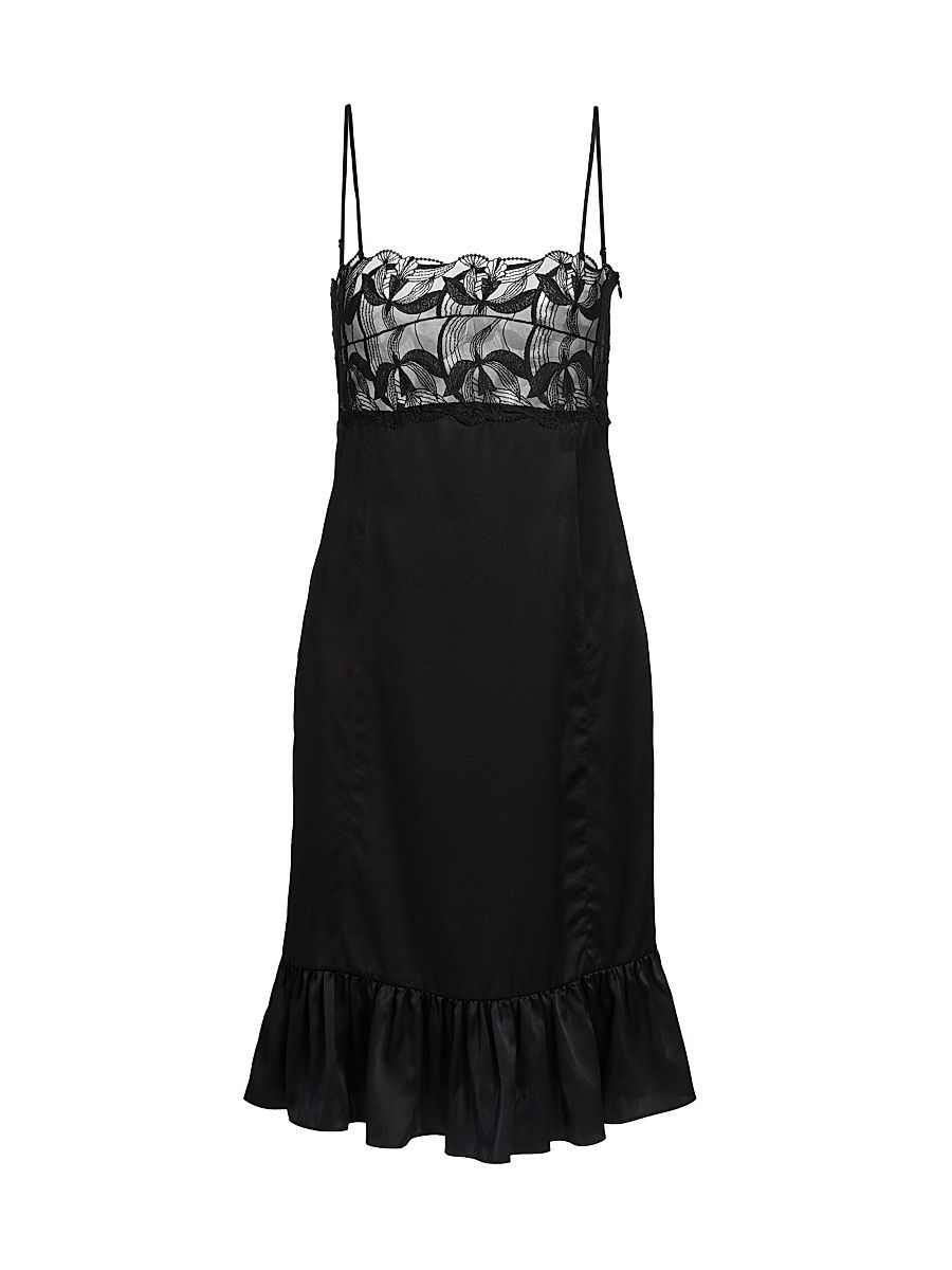 Women's Eclore Embroidered Midi-Dress - Black - Size Large