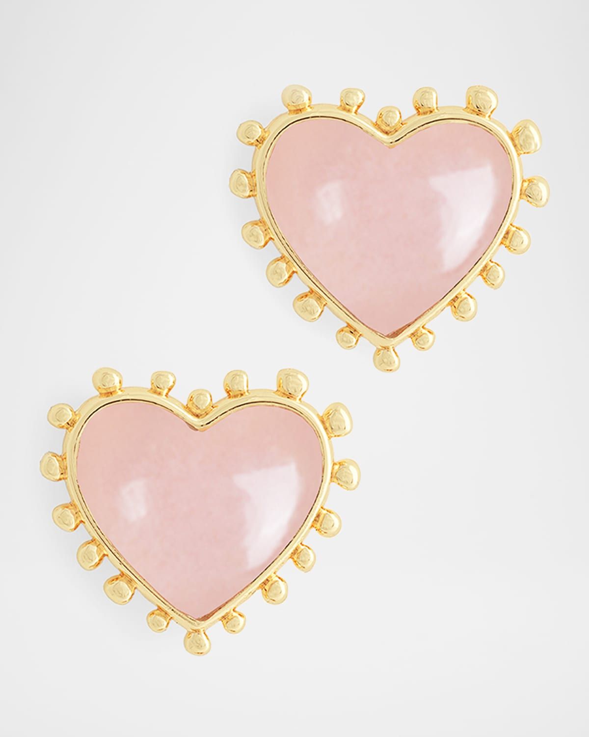 Heart Stone Stud Earrings
