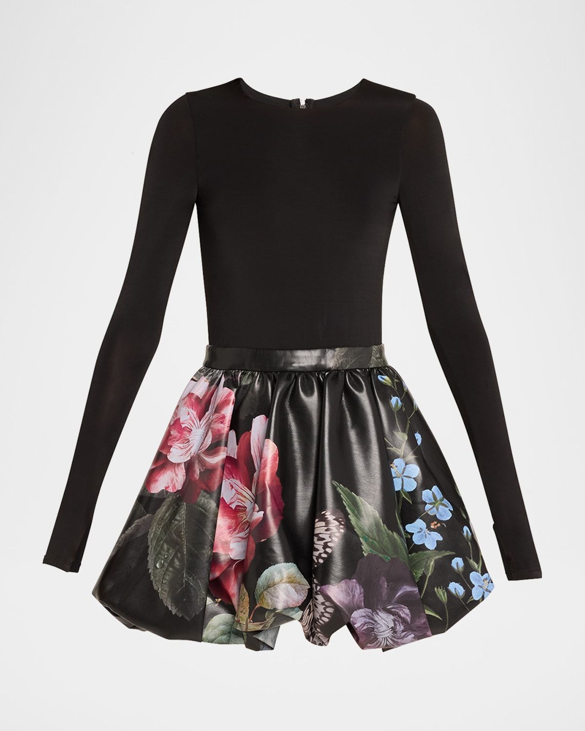 Chara Long-Sleeve Bubble Mini Dress