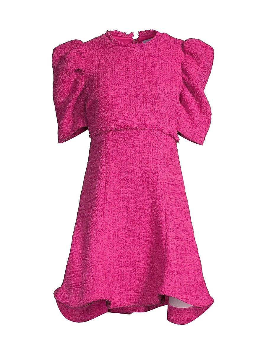 Women's Alia Flared Tweed Minidress - Fuschia - Size 12