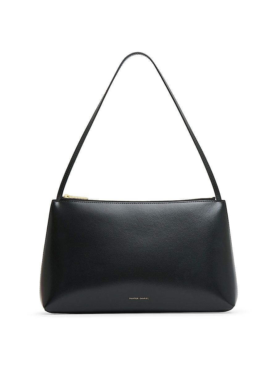 Women's Large Gaia Leather Shoulder Bag - Black Flamma