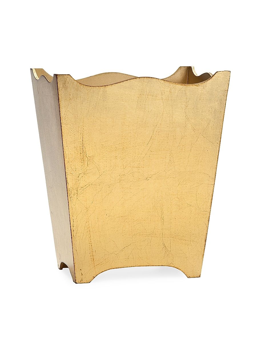Labrazel Classico Gold Leaf Waste Basket - Antique Gold