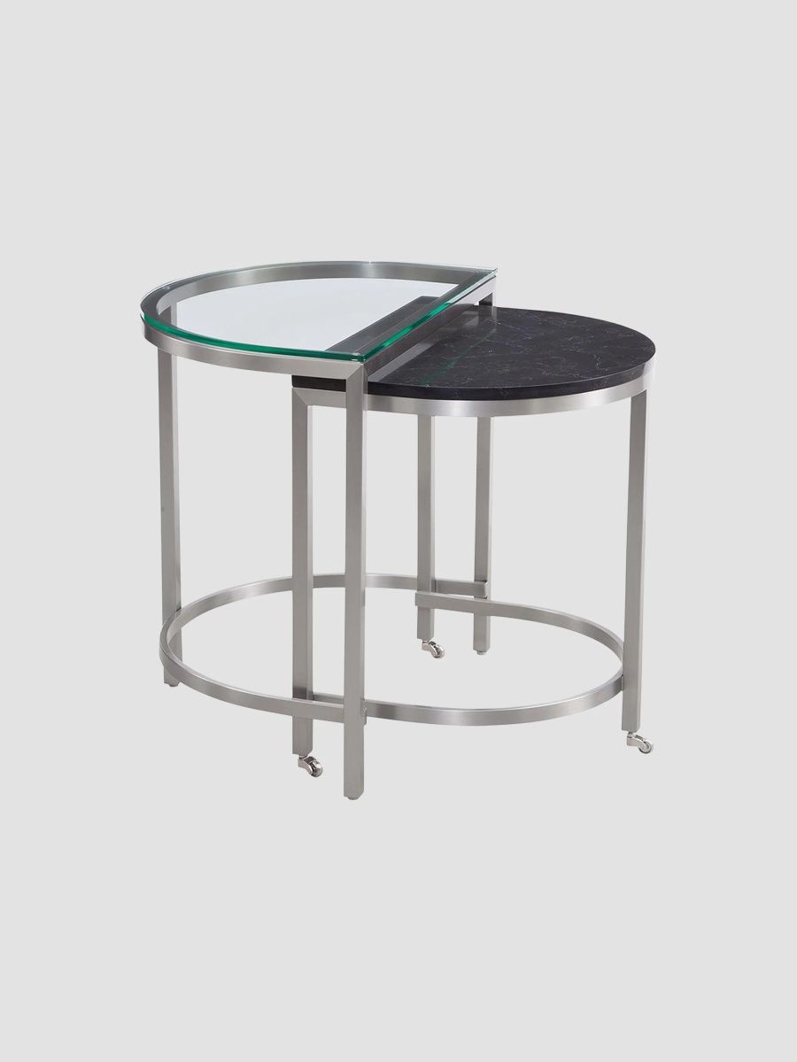 Huxley Nesting Double-Frame End Table - Black