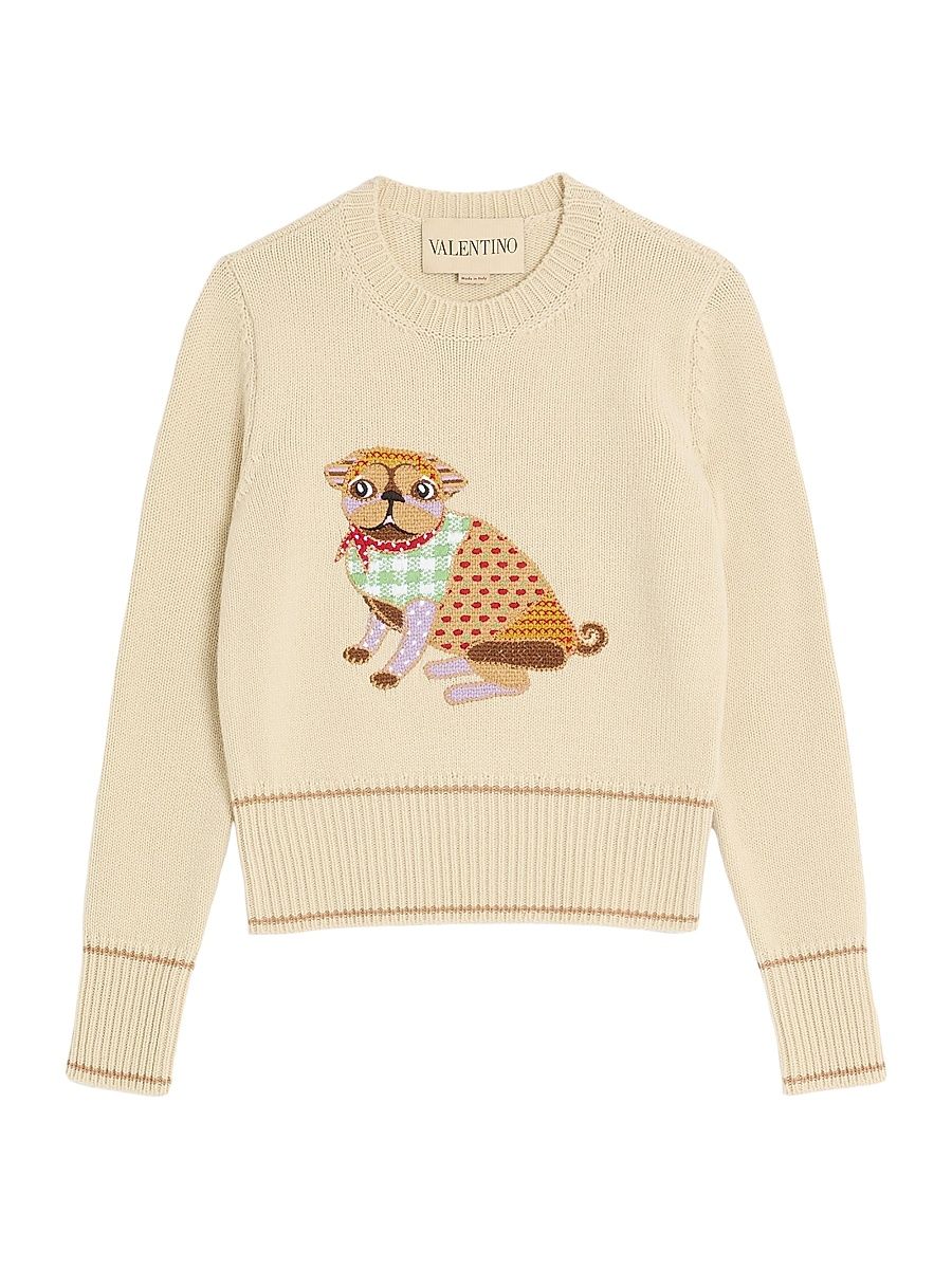 Women's Le Chien De La Maison Embroidered Sweater - Birch Multicolour - Size XS