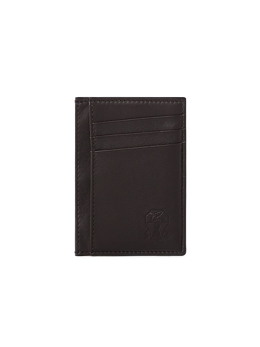 Men's Smooth Calfskin Card Holder - Brown