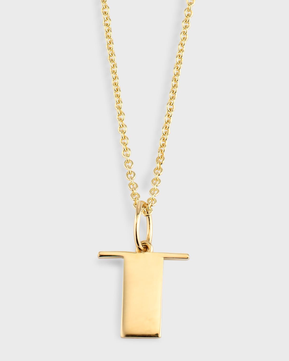 14K Pure Block Initial Necklace