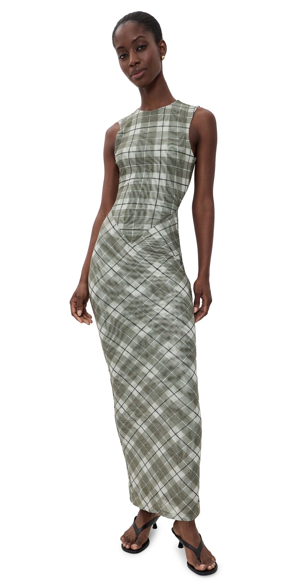 Ronny Kobo Krisa Maxi Dress Stevie Plaid S