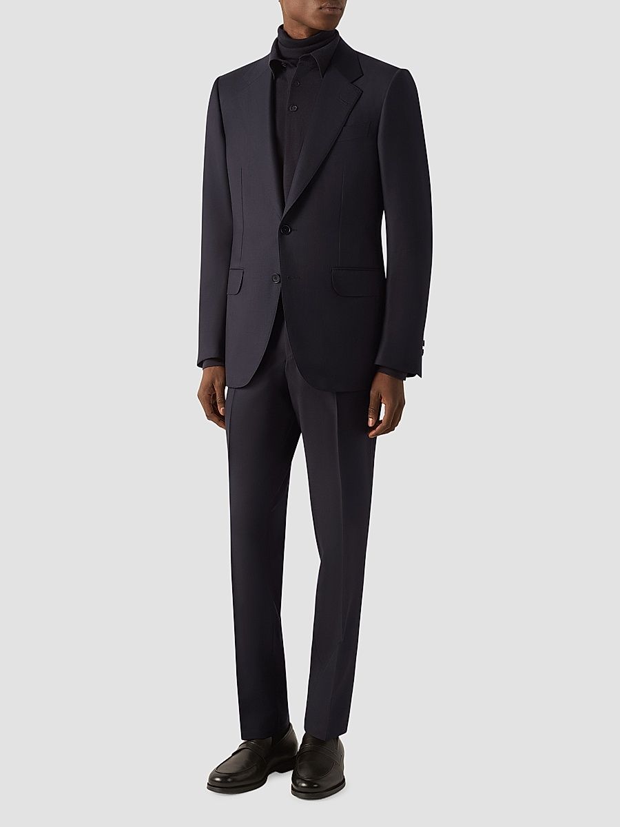 Men's Trofeo Selection Wool Suit - Navy Blue - Size 36