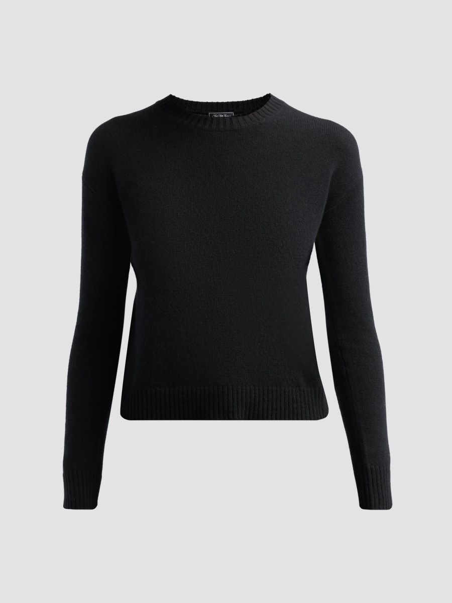 Saks Fifth Avenue Women's Basic Cashmere Easy Crewneck Sweater - Black - Size XL