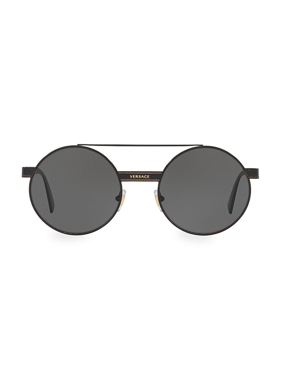 Men's Rock Icons 52MM Round Sunglasses - Black