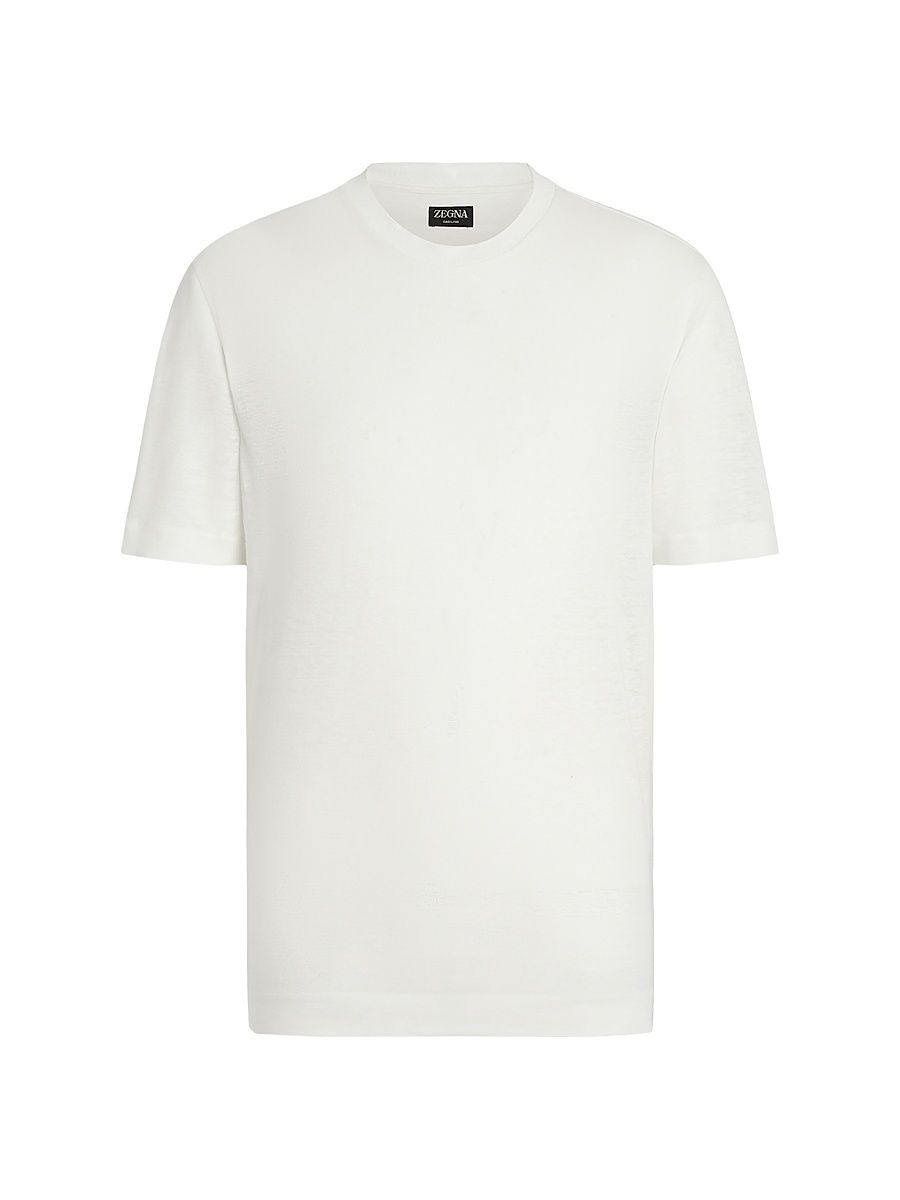 Men's Oasi Lino T-Shirt - White - Size 46