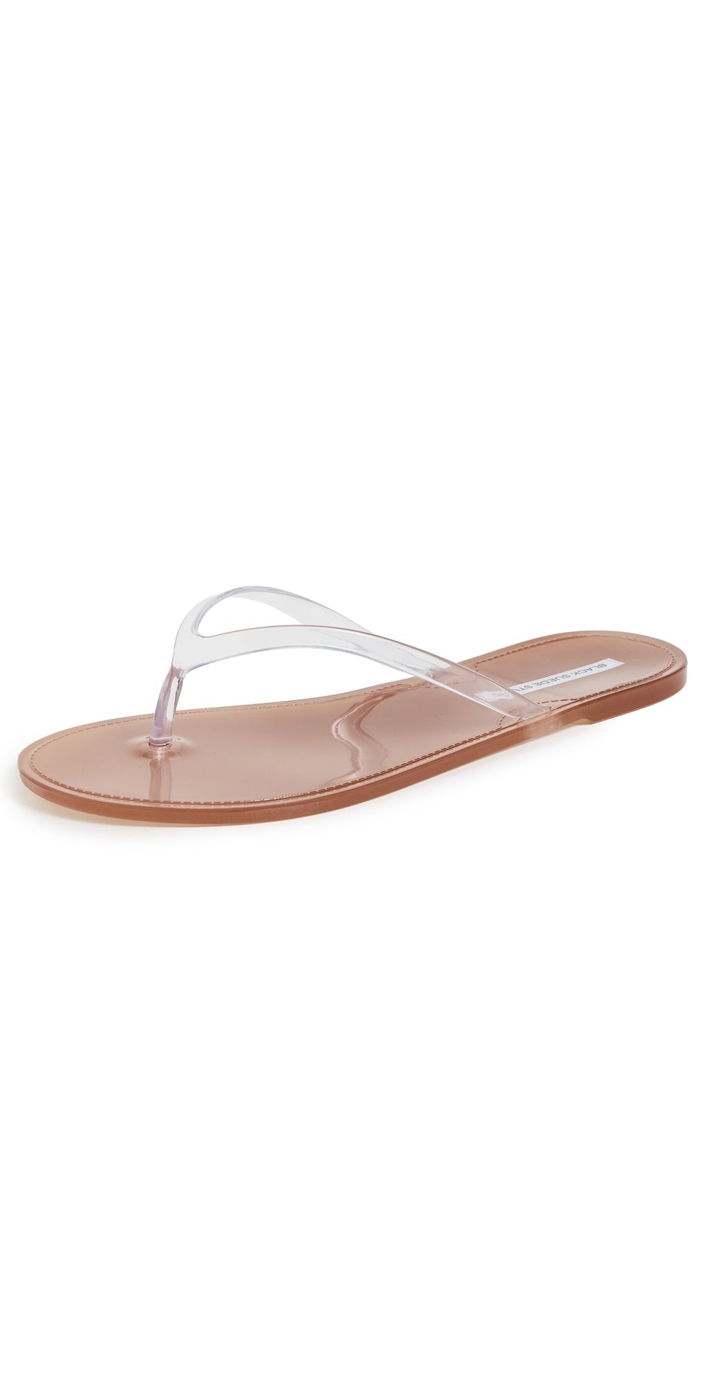 Black Suede Studio Crystal Jelly Flip Flops Old Rose/Clear 39