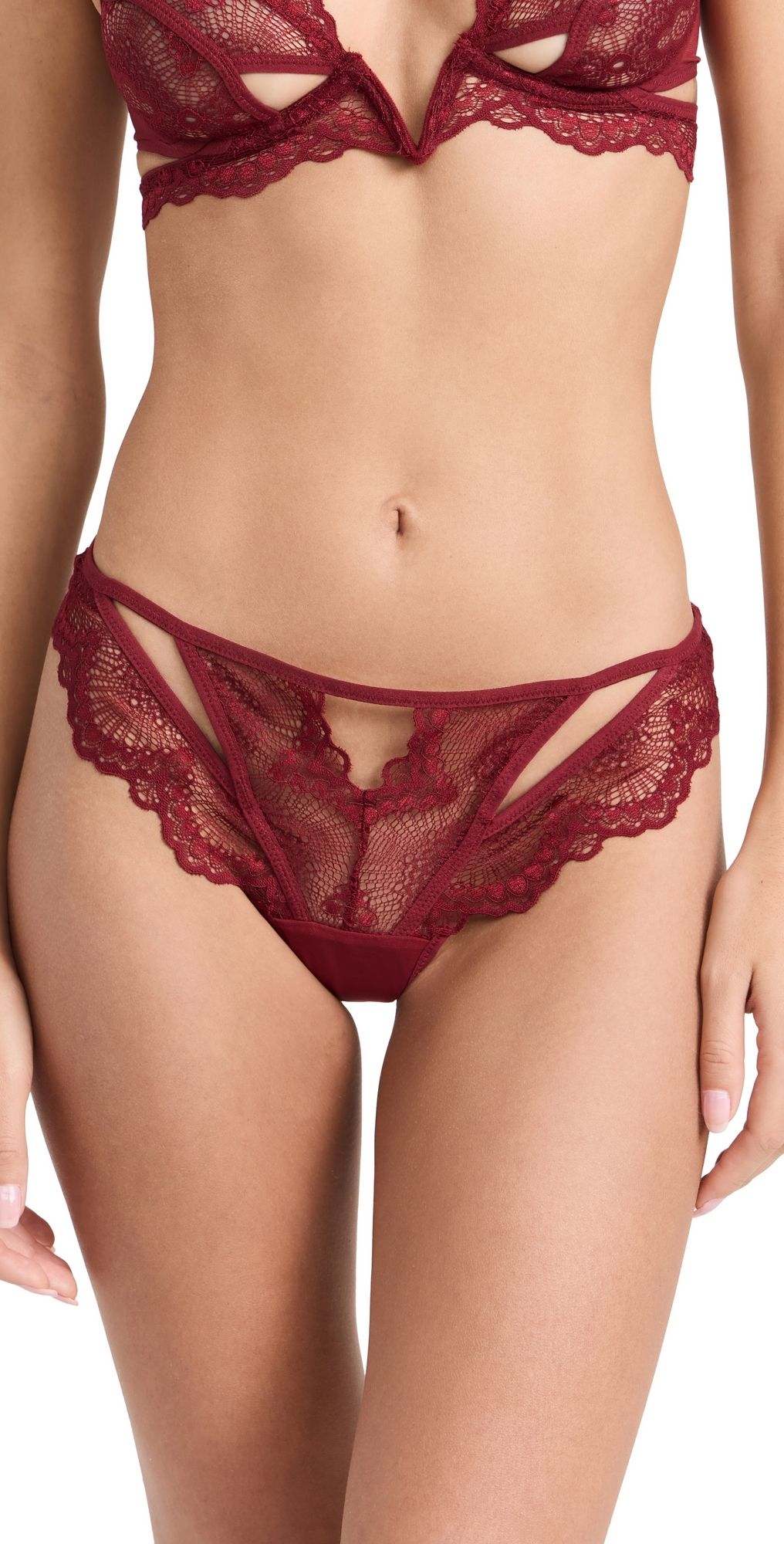Thistle and Spire Kane Cutout Thong Ruby XS