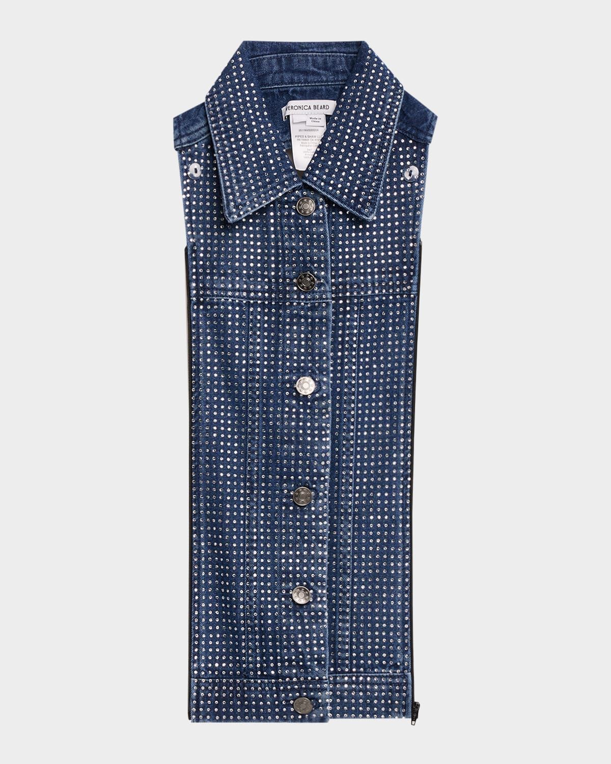 Slate Rhinestone Denim Dickey