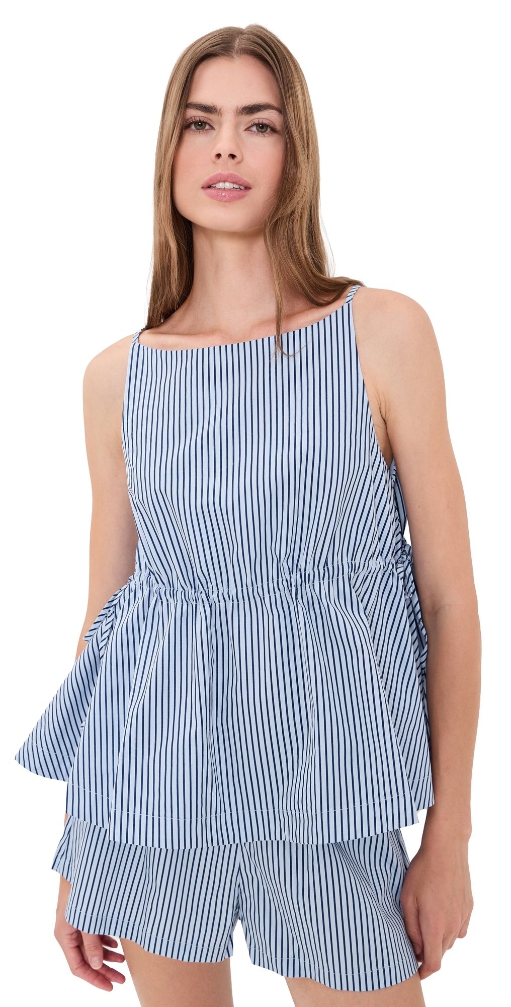 VRG GRL Indi Blue Stripe Top Blue Stripe L