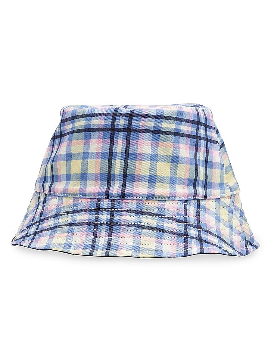 Women's Garden Plaid Reversible Bucket Hat - Blue