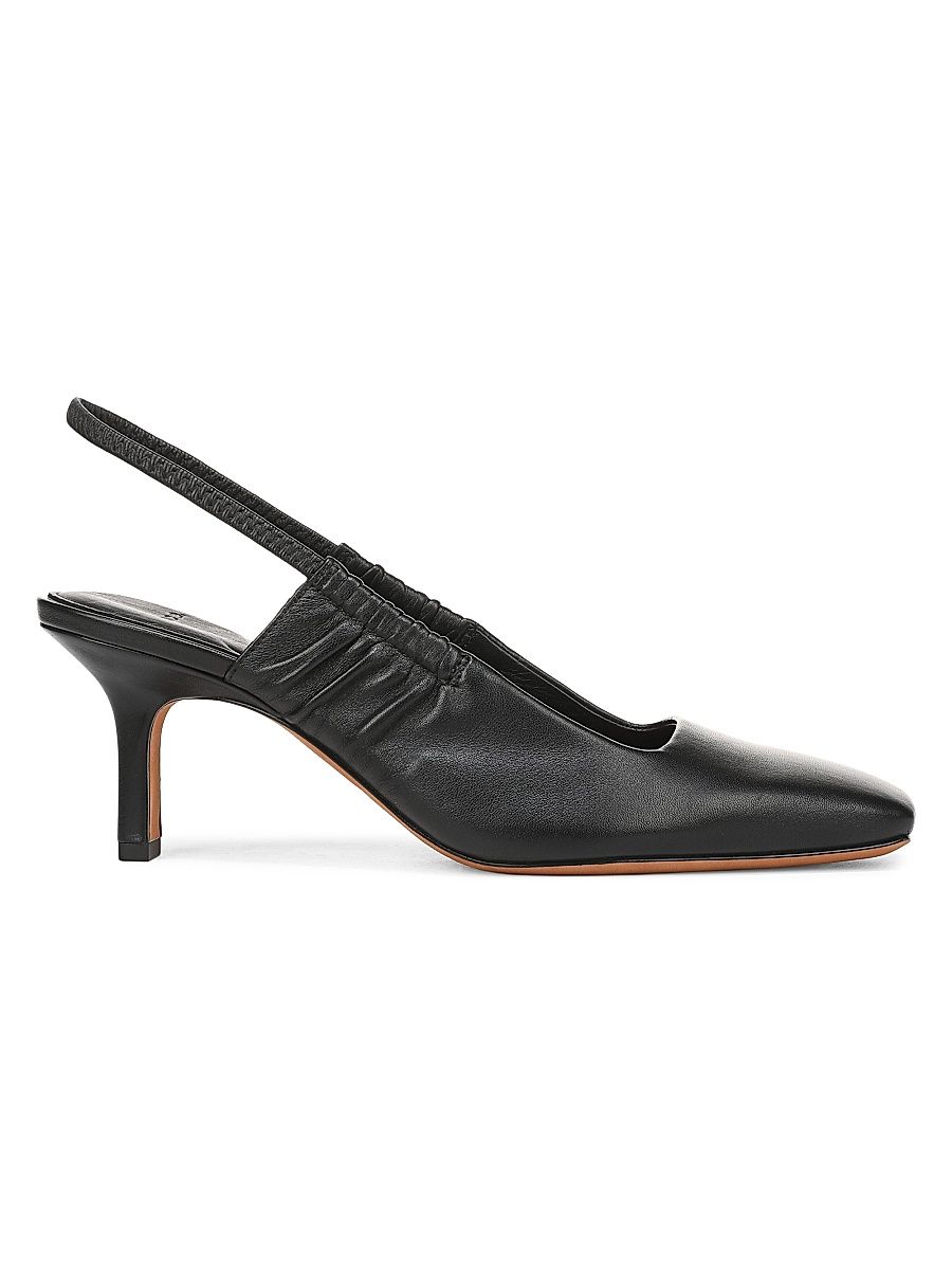 Women's Venice 65MM Leather Slingback Pumps - Black - Size 11