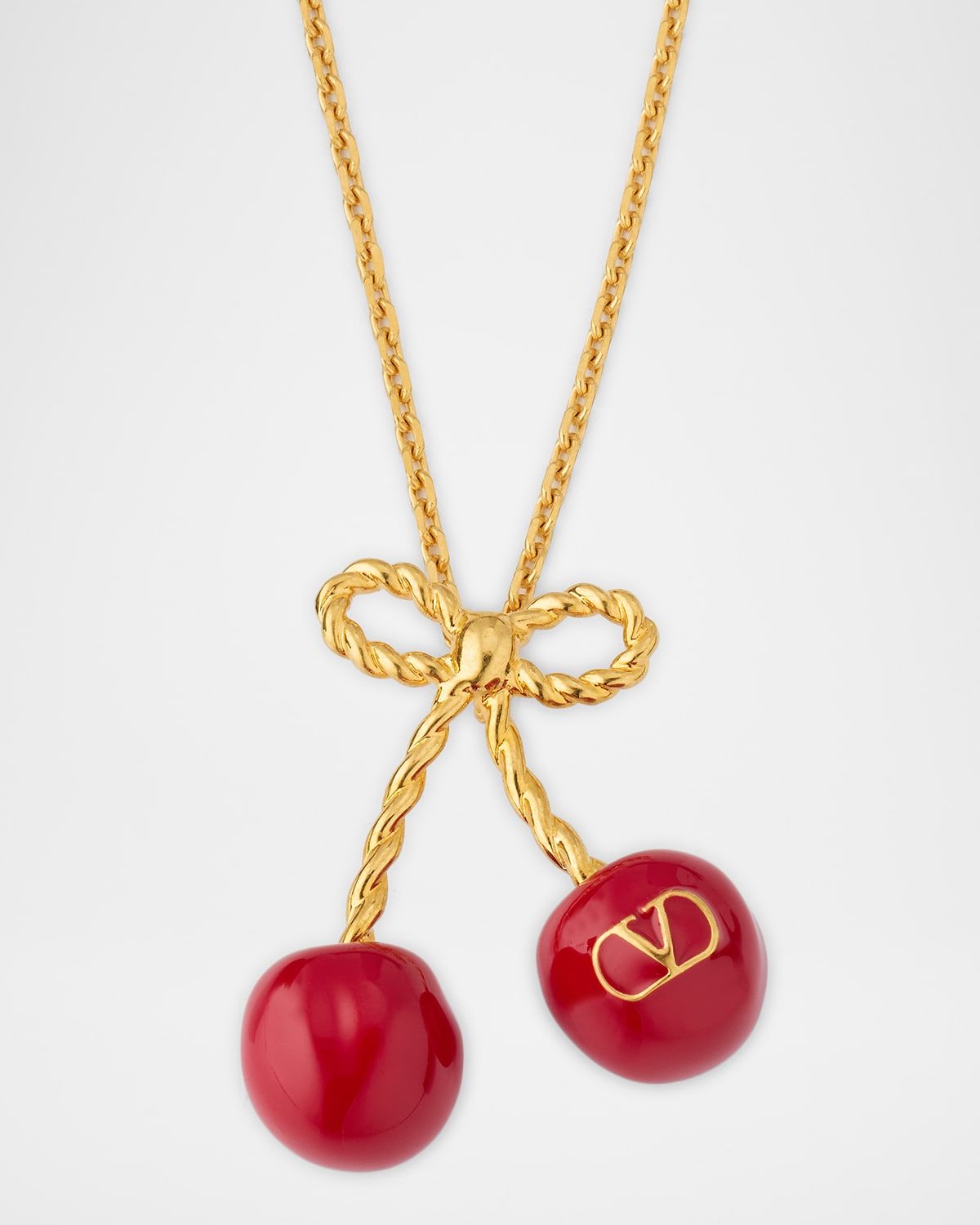 Cherryfic Metal and Enamel Necklace