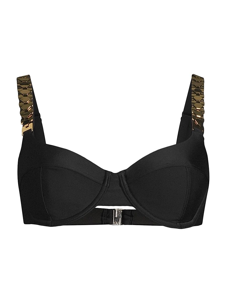 Women's Blaise Bikini Top - Black - Size Medium