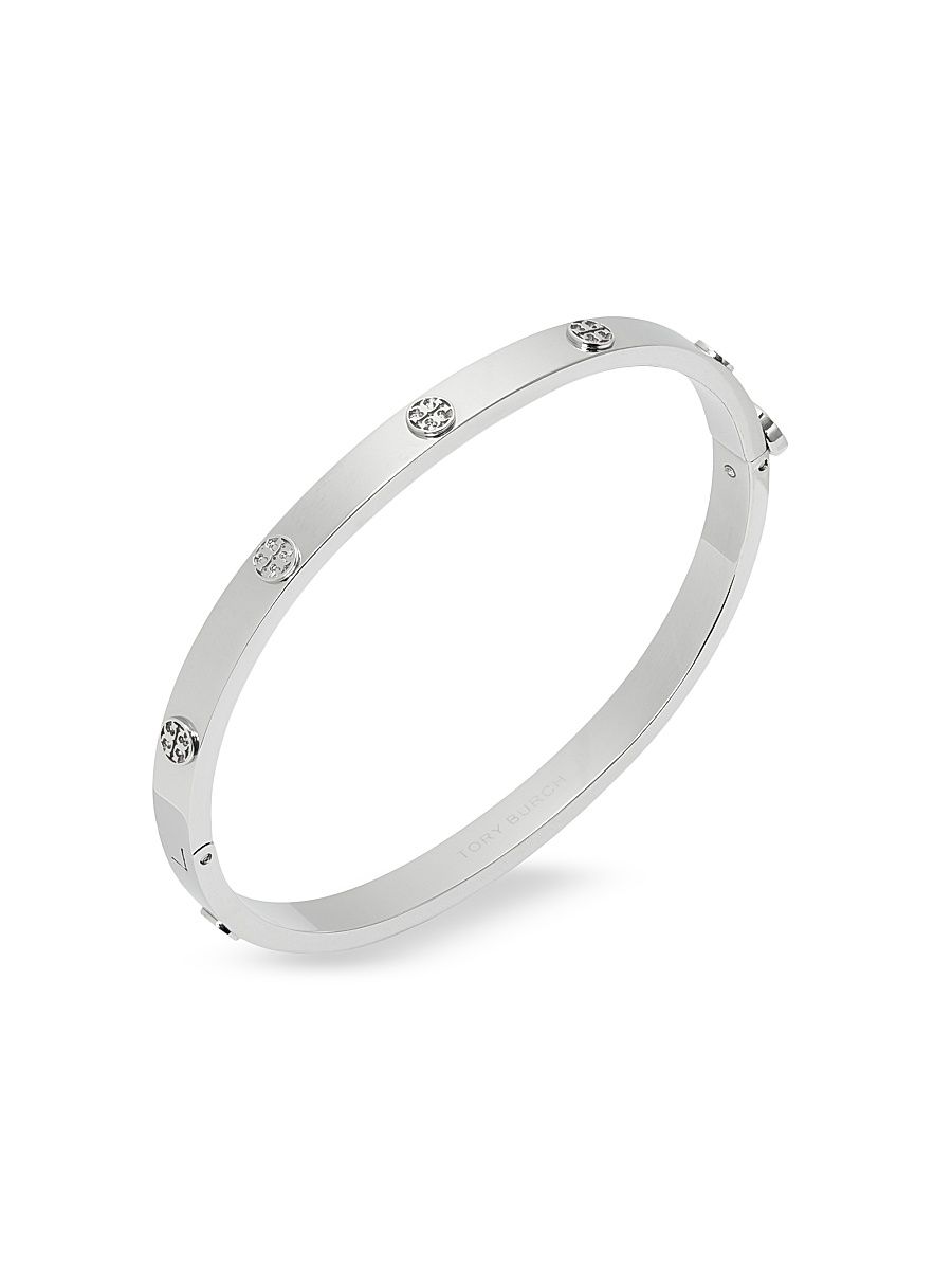 Women's Icon Stainless Steel Logo Bangle - Tory Silver