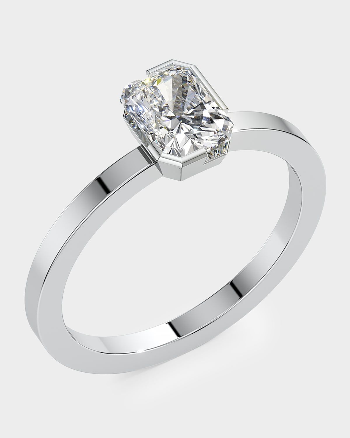 Meta Lab-Grown Diamond Radiant Solitaire Ring in 18K White Gold