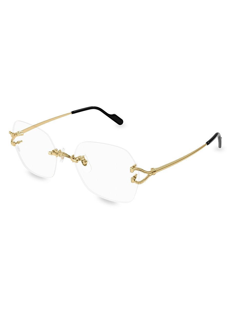 Women's C Hinge Square 55MM Glasses - Gold