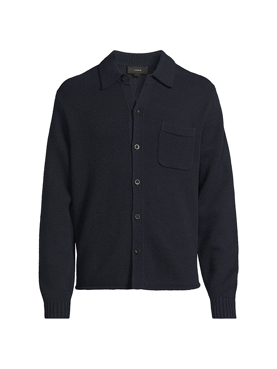 Men's Lambswool Sweater Shirt - Coastal - Size XL