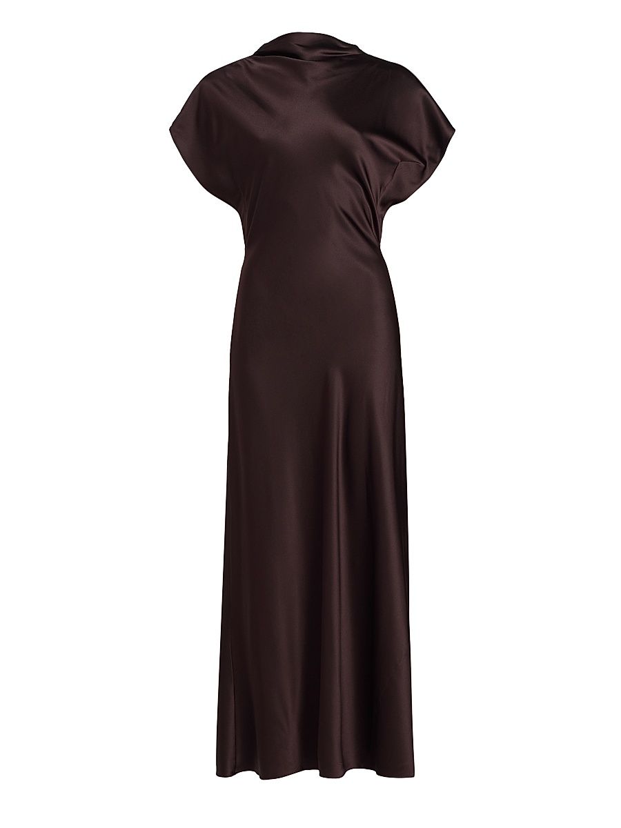 Women's Redgrave Silk-Blend Maxi Dress - Dark Currant - Size 2