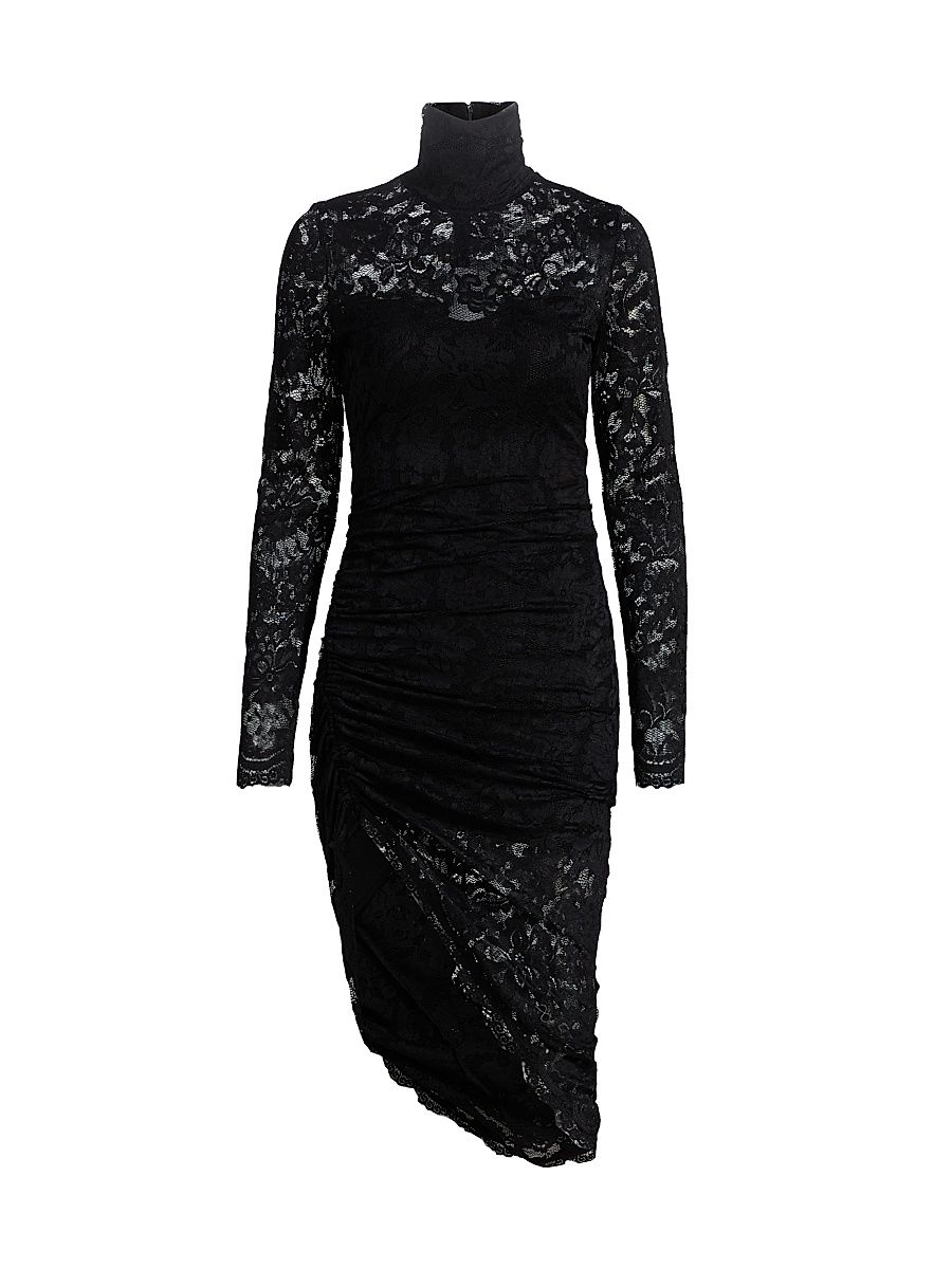 Women's Iria Floral Lace Midi-Dress - Black - Size Small