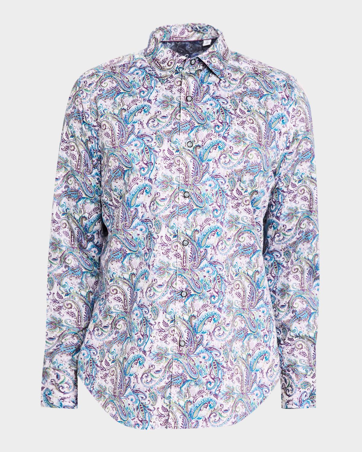 Men & apos;s Buckingham Paisley Stretch Sport Shirt